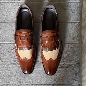 Italian Shoemakers Brown and Cream Men's Loafers